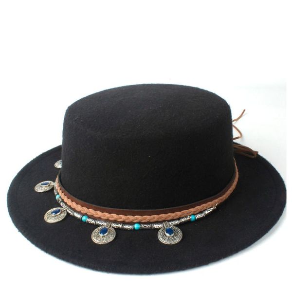 2020 women fashion flat hat wide brim hat dance party boaters wool homburg trilby size 56-58cm, Blue;gray
2020 women fashion flat hat wide brim hat dance party boaters wool homburg trilby size 56-58cm, Blue;gray