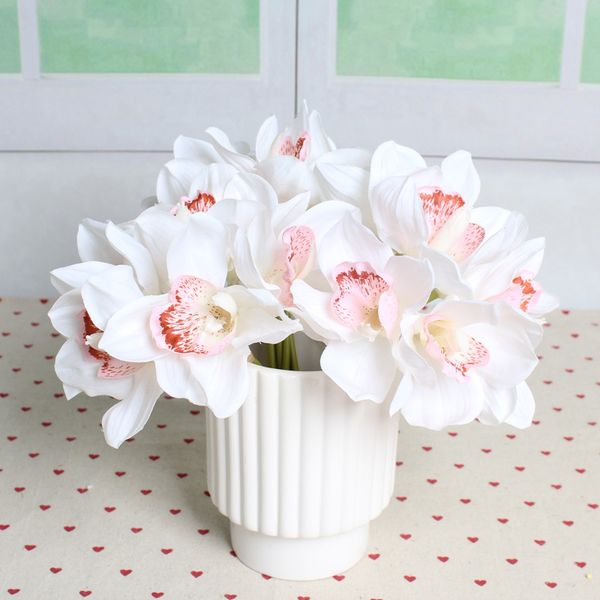 6 heads real touch cymbidium short shoot table decoration artificial orchid flower diy wedding bride hand flowers home decor
6 heads real touch cymbidium short shoot table decoration artificial orchid flower diy wedding bride hand flowers home decor