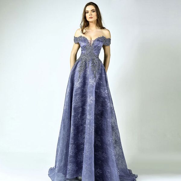 2019 lavender lace prom dresses beaded off the shoulder party dress a line floor length appliqued plus size formal gowns, Black
2019 lavender lace prom dresses beaded off the shoulder party dress a line floor length appliqued plus size formal gowns, Black
