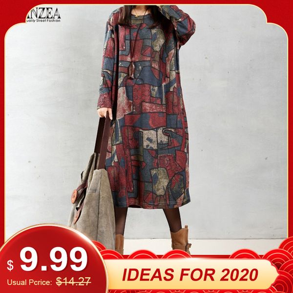 zanzea women vintage floral printed dresses 2019 autumn elegant casual loose long sleeve o neck mid-calf dress plus size vestido, Black;pink
zanzea women vintage floral printed dresses 2019 autumn elegant casual loose long sleeve o neck mid-calf dress plus size vestido, Black;pink