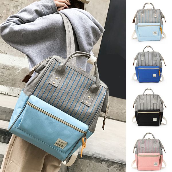 patchwork color women's waterproof backpack striped canvas bags large capacity multi-function travel backpacks for ladies 2019
patchwork color women's waterproof backpack striped canvas bags large capacity multi-function travel backpacks for ladies 2019