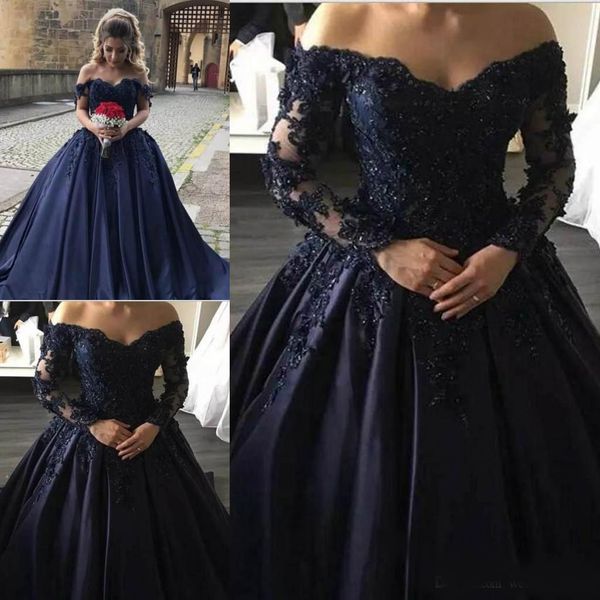 elegant navy blue v-neck prom dresses lace applique with sweep train formal evening dresses wear long party gowns, Black
elegant navy blue v-neck prom dresses lace applique with sweep train formal evening dresses wear long party gowns, Black
