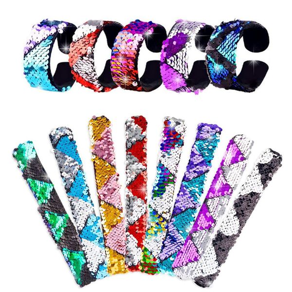 new creative jewelry reversible mermaid sequins slapping loop bracelet for women kids multicolor sequin patting circle bracelets bangle, Silver
new creative jewelry reversible mermaid sequins slapping loop bracelet for women kids multicolor sequin patting circle bracelets bangle, Silver