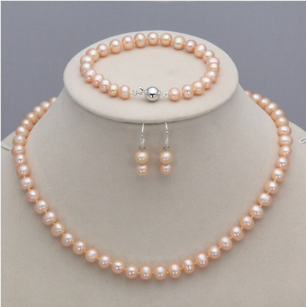 beautiful 7-8mm natural akoya freshwater pearl necklace bracelet earrings pink, Silver
beautiful 7-8mm natural akoya freshwater pearl necklace bracelet earrings pink, Silver