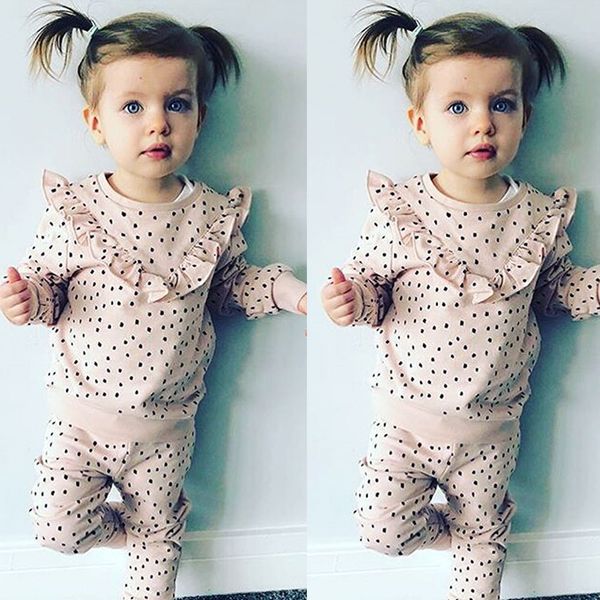 1-6y малыш ребёнки прекрасные осень зима 2pcs наборы длинные рукава ruffles dot печать пуловер розовый толстовка топы + брюки, White
1-6y малыш ребёнки прекрасные осень зима 2pcs наборы длинные рукава ruffles dot печать пуловер розовый толстовка топы + брюки, White