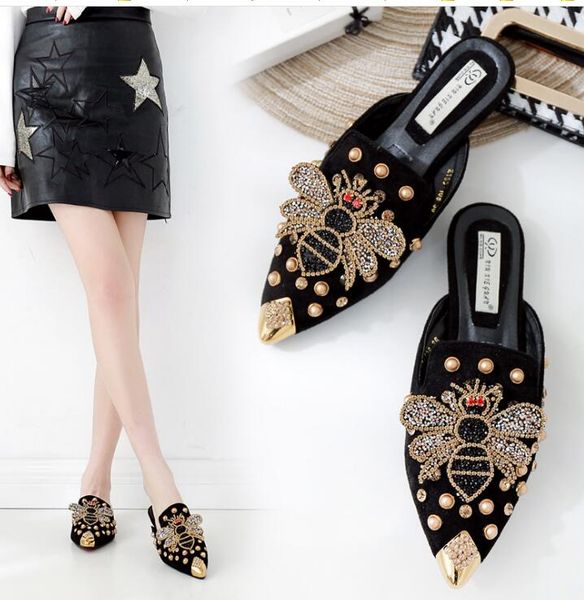 Женские тапочки лето новый горный хрусталь заклепки указал большой размер Европы и Соединенных Штатов внешней торговли мода женские тапочки 
Женские тапочки лето новый горный хрусталь заклепки указал большой размер Европы и Соединенных Штатов внешней торговли мода женские тапочки