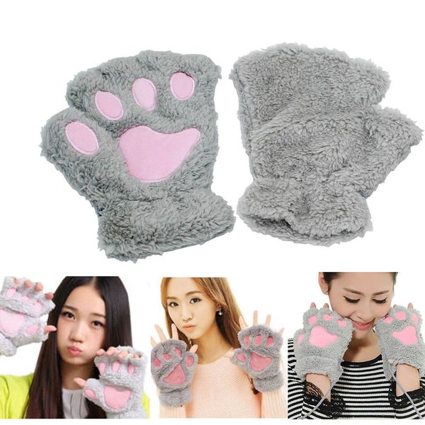 2019 1 pair winter women ladies girls lovely gloves plush warm mittens cute cat short fingerless half finger glove ms, Blue;gray
2019 1 pair winter women ladies girls lovely gloves plush warm mittens cute cat short fingerless half finger glove ms, Blue;gray