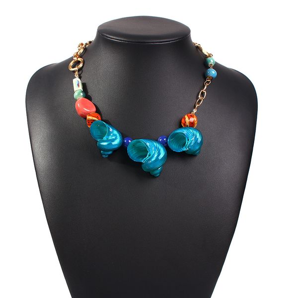 conch stone necklace natural fashion color selling holiday style jewelry bohemian accessories, Silver
conch stone necklace natural fashion color selling holiday style jewelry bohemian accessories, Silver