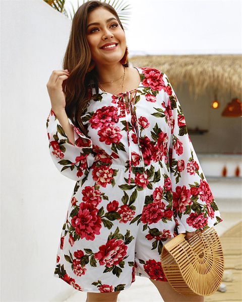 womens jumpsuits ol style floral print fashionable chic daily shorts rompers plus size commute ladies clothing, Black;white
womens jumpsuits ol style floral print fashionable chic daily shorts rompers plus size commute ladies clothing, Black;white