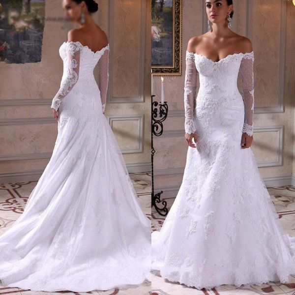 lace mermaid wedding gowns 2020 off shoulder wedding dresses long sleeves bridal gown robes de mariee, White
lace mermaid wedding gowns 2020 off shoulder wedding dresses long sleeves bridal gown robes de mariee, White