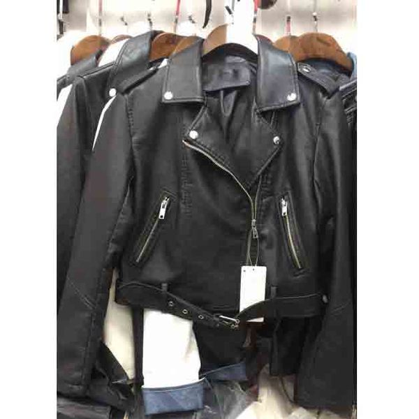women basic bomber coat slim pu leather coat turn-down collar female jacket streetwear, Black
women basic bomber coat slim pu leather coat turn-down collar female jacket streetwear, Black