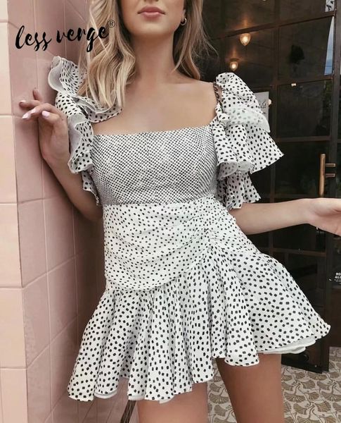 lessverge dot white mesh ruffles summer dress off shoulder chiffon party dress women elegant boho beach dress robe femme, Black;gray
lessverge dot white mesh ruffles summer dress off shoulder chiffon party dress women elegant boho beach dress robe femme, Black;gray