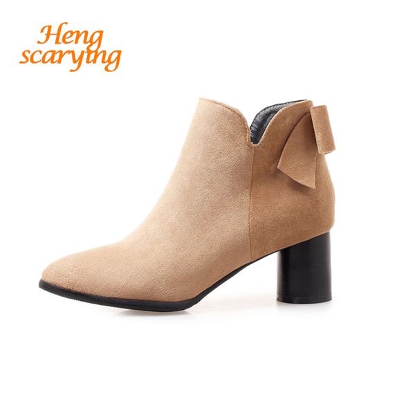 2018 plus size 47 women .5cm high heels ankle boots winter plush med heels brown boots short lady velvet suede cute shoes, Black
2018 plus size 47 women .5cm high heels ankle boots winter plush med heels brown boots short lady velvet suede cute shoes, Black