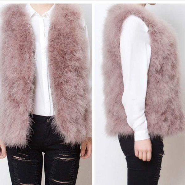 100% real fur gilets hand-knitted natural ostrich feather fur waistcoats quality genuine fluffy fever vest charcoal grey, Black
100% real fur gilets hand-knitted natural ostrich feather fur waistcoats quality genuine fluffy fever vest charcoal grey, Black