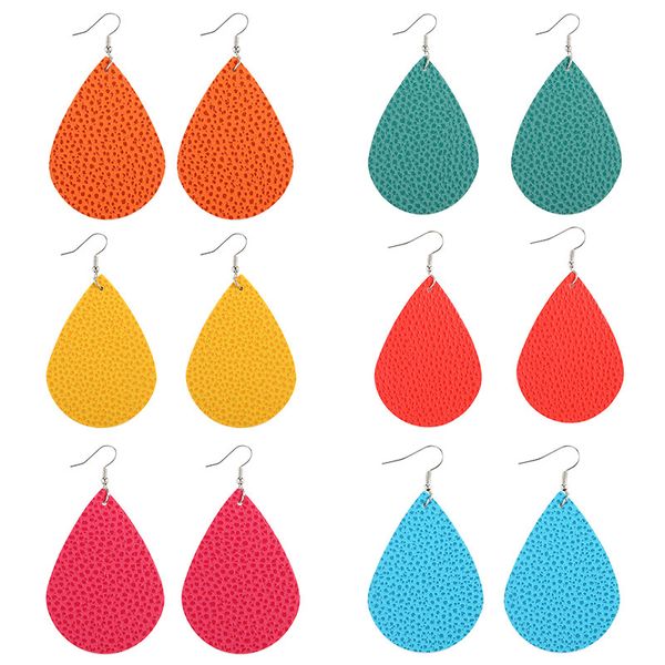 new bright pu leather pendant earrings dangle colorful waterdrop charm eardrop teardrop two-sided ear hooked earring women statement jewelry, Silver 
new bright pu leather pendant earrings dangle colorful waterdrop charm eardrop teardrop two-sided ear hooked earring women statement jewelry, Silver
