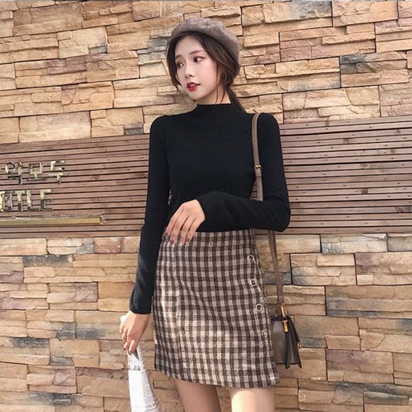 taotrees autumn female temperament trendy half turtleneck slim sweater long sleeve solid color knitted pullover sweaters, White;black
taotrees autumn female temperament trendy half turtleneck slim sweater long sleeve solid color knitted pullover sweaters, White;black
