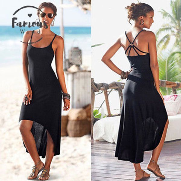women black beach dress summer strap irregular party backless beach maxi dress clothes drop shipping, Black;gray
women black beach dress summer strap irregular party backless beach maxi dress clothes drop shipping, Black;gray