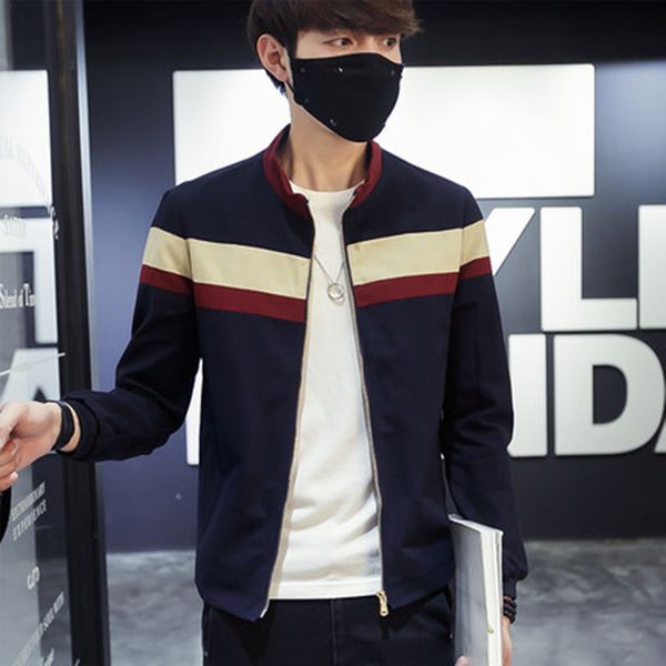 men spring patchwork jackets and coats strip jaqueta masculina male casual fashion slim fitted zipper jackets hombre nz593, Black;brown
men spring patchwork jackets and coats strip jaqueta masculina male casual fashion slim fitted zipper jackets hombre nz593, Black;brown