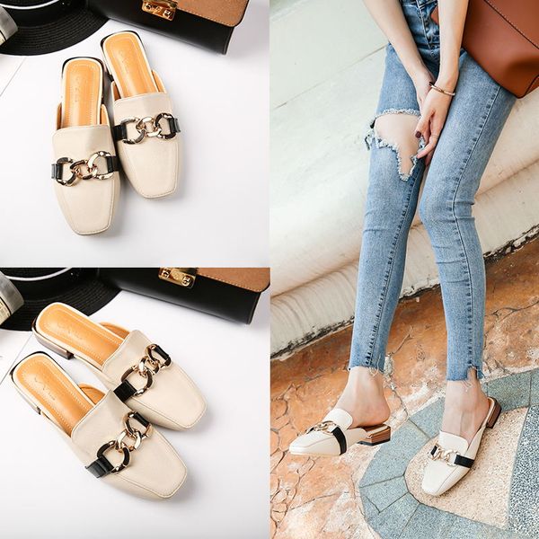 patent leather chains decoration mules shoes women plus size 40 41 42 square toe slides lady summer thick square heel slippers, Black
patent leather chains decoration mules shoes women plus size 40 41 42 square toe slides lady summer thick square heel slippers, Black