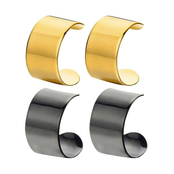 2 pair punk gold black ear cuff cartilage upper helix clip stud on earrings, Golden
2 pair punk gold black ear cuff cartilage upper helix clip stud on earrings, Golden