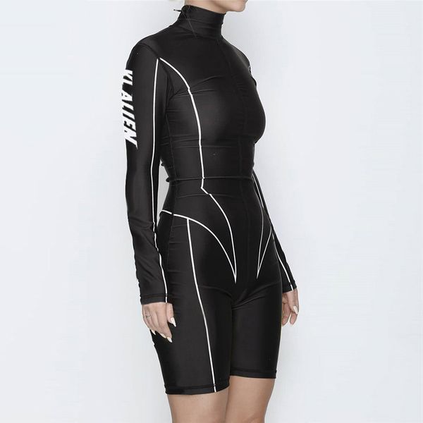 septhydrogen brand fashion women turtleneck full sleeve fitness jumpsuit white striped patchwork letter print push up skinny casual playsuit, Black;white
septhydrogen brand fashion women turtleneck full sleeve fitness jumpsuit white striped patchwork letter print push up skinny casual playsuit, Black;white