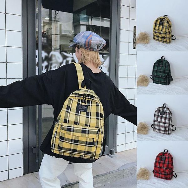 2020 women backpack new bag bolsa feminina female student college wind bag pack plaid canvas backpack travel school sac #c3
2020 women backpack new bag bolsa feminina female student college wind bag pack plaid canvas backpack travel school sac #c3