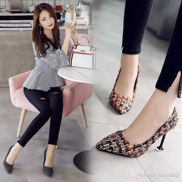 2019 spring and autumn season new korean princess sharp high heels stickle-heeled stickle-spangled single shoe cat heel women, Black
2019 spring and autumn season new korean princess sharp high heels stickle-heeled stickle-spangled single shoe cat heel women, Black