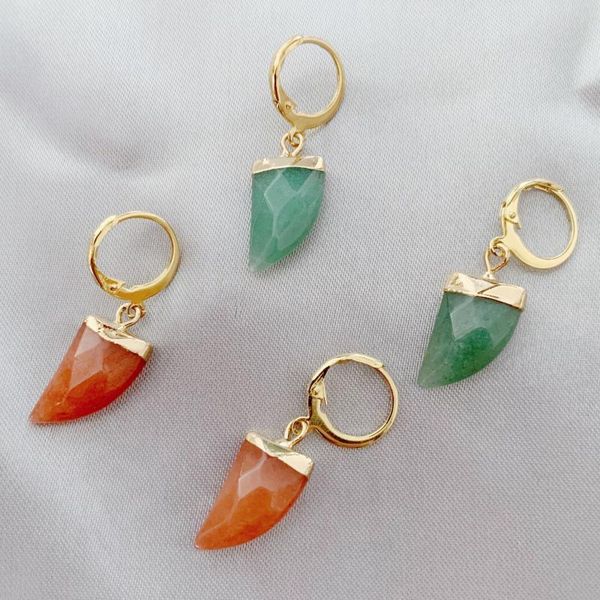 new fashion natrual crytal stone horn pendant stainlees steel earrings hoop summer women jewelry gift 5 pair wholesale, Golden;silver
new fashion natrual crytal stone horn pendant stainlees steel earrings hoop summer women jewelry gift 5 pair wholesale, Golden;silver