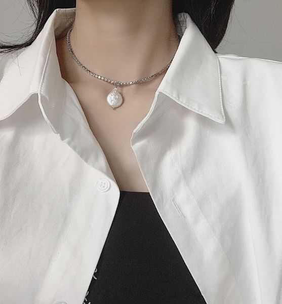 fflacell 2020 summer simple ins retro natural baroque shaped pearl zircon clavicle necklace choker chain for women girl jewlery, Silver
fflacell 2020 summer simple ins retro natural baroque shaped pearl zircon clavicle necklace choker chain for women girl jewlery, Silver