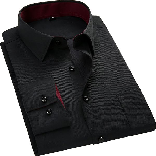 2019 new men long sleeved shirt slim fit style design solid color business casual dress shirt male social brand men clothing, White;black
2019 new men long sleeved shirt slim fit style design solid color business casual dress shirt male social brand men clothing, White;black
