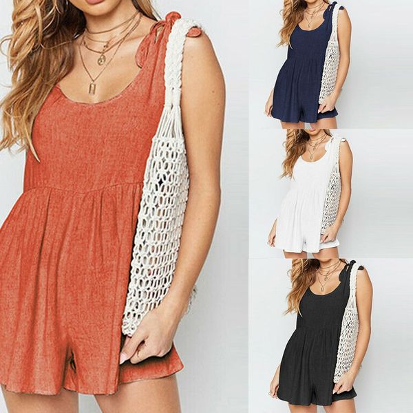 2019 newly clothes super comfy fashion woman summer casual sleeveless strappy leisure short jumpsuit rompers womens jumpsuit 21, Black;white
2019 newly clothes super comfy fashion woman summer casual sleeveless strappy leisure short jumpsuit rompers womens jumpsuit 21, Black;white