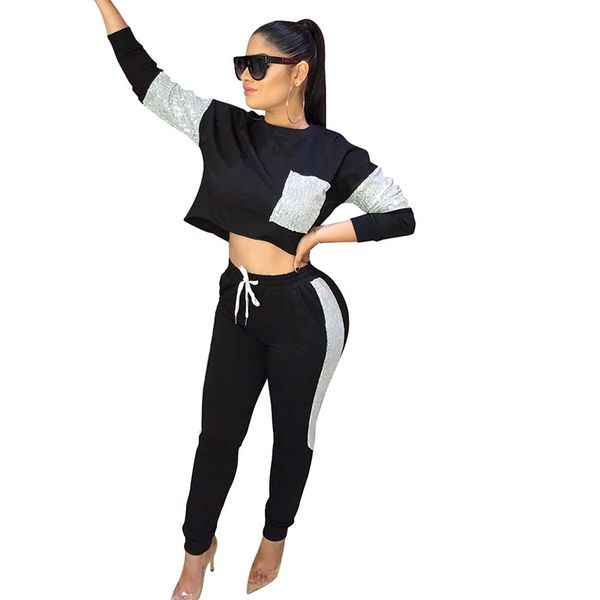 women sets sequins patchwork 2 pcs sweatsuit casual short + long pants suits women outfit two piece tracksuits sj4082v, White
women sets sequins patchwork 2 pcs sweatsuit casual short + long pants suits women outfit two piece tracksuits sj4082v, White