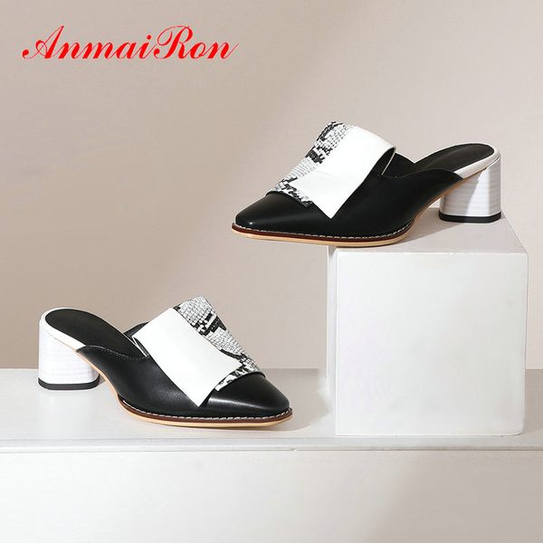 anmairon mature pu mixed colors women shoes summer outside square heel women slippers basic sewing elegant mules 34-42, Black
anmairon mature pu mixed colors women shoes summer outside square heel women slippers basic sewing elegant mules 34-42, Black