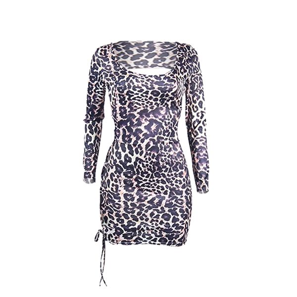 women leopard print bodycon dress criss-cross lace up cut out backless long sleeve mini dresses night club party wrap robe, Black;gray
women leopard print bodycon dress criss-cross lace up cut out backless long sleeve mini dresses night club party wrap robe, Black;gray