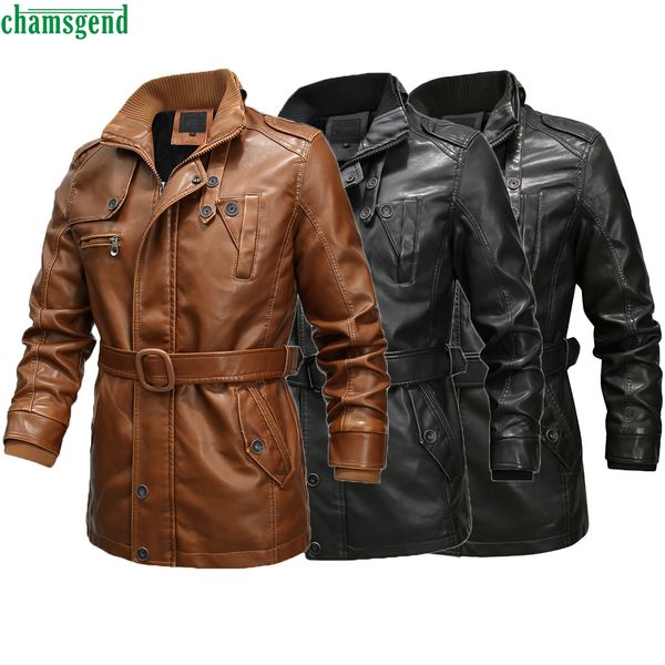 chamsgend men's vintage stand collar long sleeve jacket with sashes luxury imitation leather coat abrigo de cuero, Black
chamsgend men's vintage stand collar long sleeve jacket with sashes luxury imitation leather coat abrigo de cuero, Black