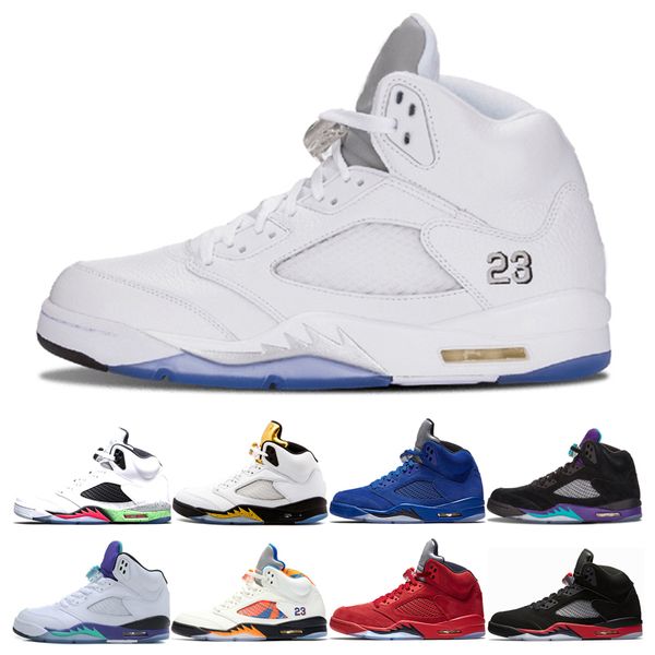 Hot Sale Mens Basketball Shoes 5 5s Metallic Silver Satin Bred Blue Red suede Trainers 2019 New white Grapes Wings Sport Athletics Sneakers
Hot Sale Mens Basketball Shoes 5 5s Metallic Silver Satin Bred Blue Red suede Trainers 2019 New white Grapes Wings Sport Athletics Sneakers