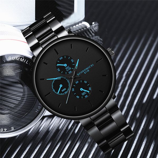 business men's watch black steel belt three eyes multicolor pointer large dial wrist watch male casual simple clock, Slivery;brown
business men's watch black steel belt three eyes multicolor pointer large dial wrist watch male casual simple clock, Slivery;brown