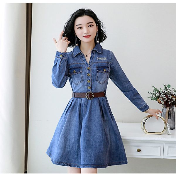 spring autumn new korean denim slim women dress knee-length embroidery office lady work dress women, Black;gray
spring autumn new korean denim slim women dress knee-length embroidery office lady work dress women, Black;gray