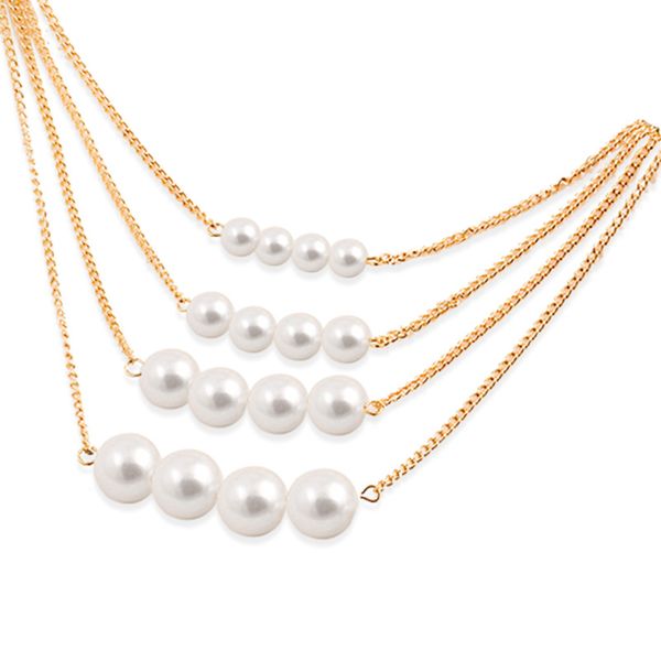 european and american pendant necklace simple fashion creative multilayer artificial pearl necklace temperament jewelry, Silver
european and american pendant necklace simple fashion creative multilayer artificial pearl necklace temperament jewelry, Silver