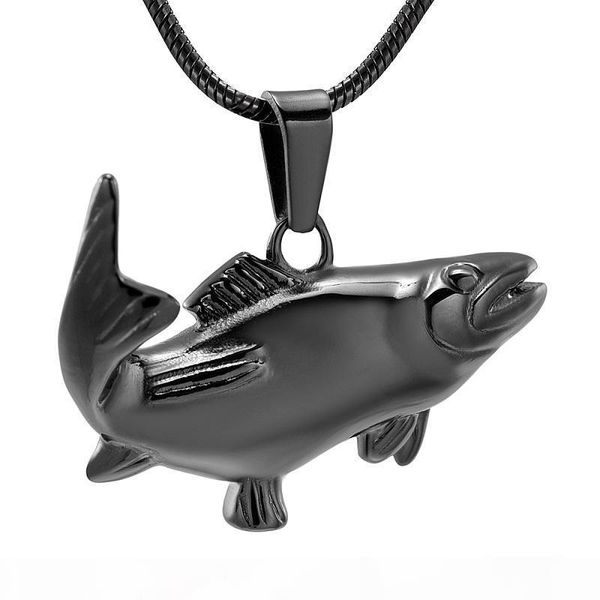 ijd10040 stainless steel cremation keepsake pendant for ashes urns creative women men memorial souvenir black fish necklace jewelry, Silver
ijd10040 stainless steel cremation keepsake pendant for ashes urns creative women men memorial souvenir black fish necklace jewelry, Silver