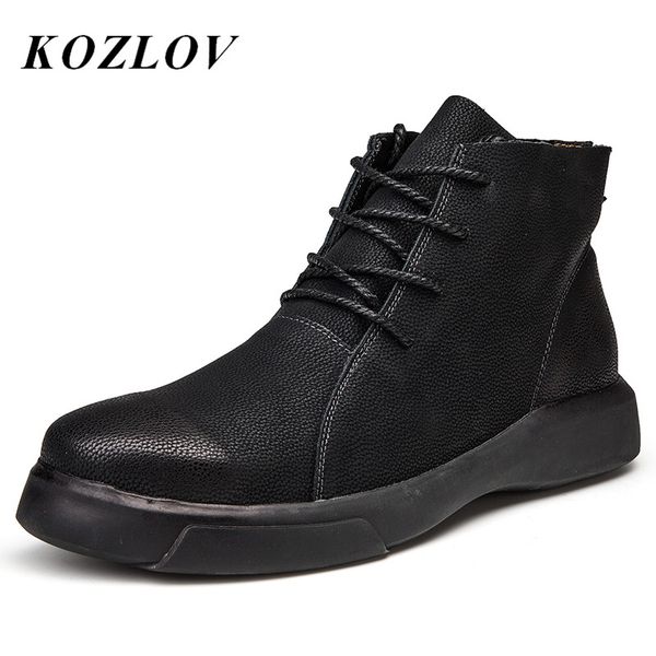 winter fur warm boots leather men ankle boots waterproof shoes casual work safity for men western hunting bot kozlov, Black
winter fur warm boots leather men ankle boots waterproof shoes casual work safity for men western hunting bot kozlov, Black