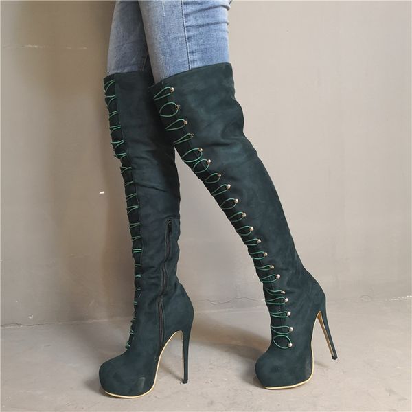 bota feminina suede leather thigh high heel platform boots crotch overknee round toe long ladies boots shoes woman, Black
bota feminina suede leather thigh high heel platform boots crotch overknee round toe long ladies boots shoes woman, Black