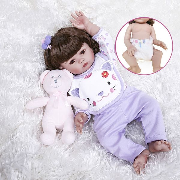 new 48cm lovely real touch full body girl gift slicone bebe doll reborn babies bath toy anatomically correct
new 48cm lovely real touch full body girl gift slicone bebe doll reborn babies bath toy anatomically correct