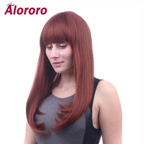 alororo brown natural fake hair high temperature synthetic straight long wigs with bangs for life elegant women, Black
alororo brown natural fake hair high temperature synthetic straight long wigs with bangs for life elegant women, Black