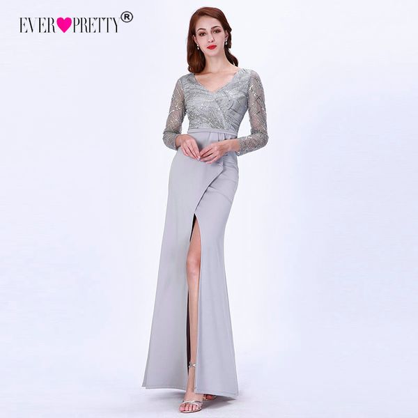 evening dresses long 2018 ever pretty ez07698 elegant grey long sleeve lace satin mermaid winter sparkle formal party gowns, White;black
evening dresses long 2018 ever pretty ez07698 elegant grey long sleeve lace satin mermaid winter sparkle formal party gowns, White;black