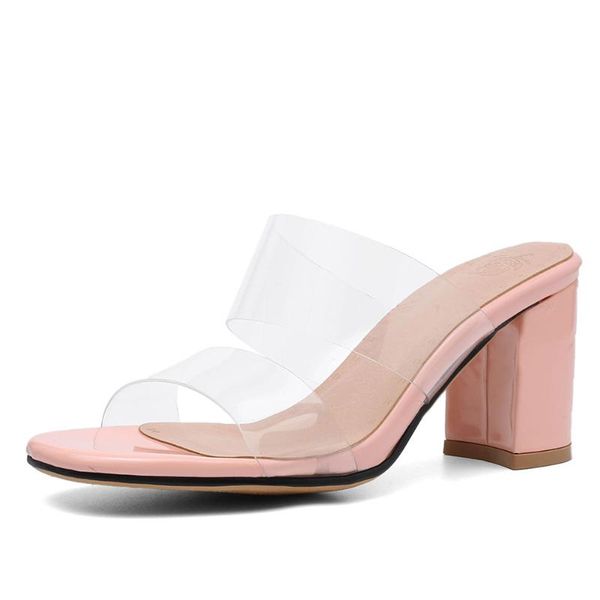 ribetrini new trendy ladies high chunky heels shoes woman sweet shallow heeled slides women summer transparent pvc slippers, Black
ribetrini new trendy ladies high chunky heels shoes woman sweet shallow heeled slides women summer transparent pvc slippers, Black