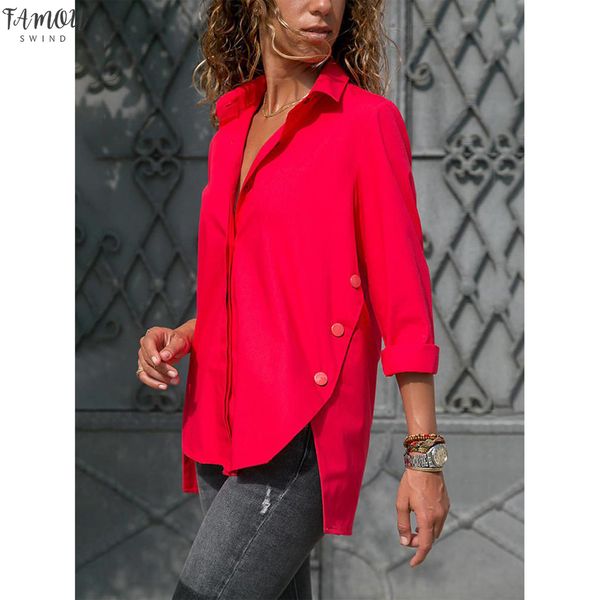 split hem button detail tunics women 5xl plus size chiffon shirt turn down collar long sleeve women blouses summer, White
split hem button detail tunics women 5xl plus size chiffon shirt turn down collar long sleeve women blouses summer, White