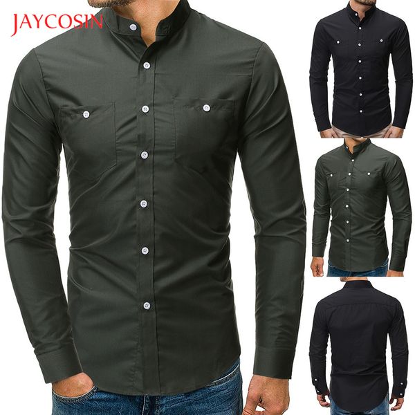 joycosin winter men shirt 2019 new fashion men clothes solid color double pocket long sleeve lapel collar formal shirt, White;black
joycosin winter men shirt 2019 new fashion men clothes solid color double pocket long sleeve lapel collar formal shirt, White;black