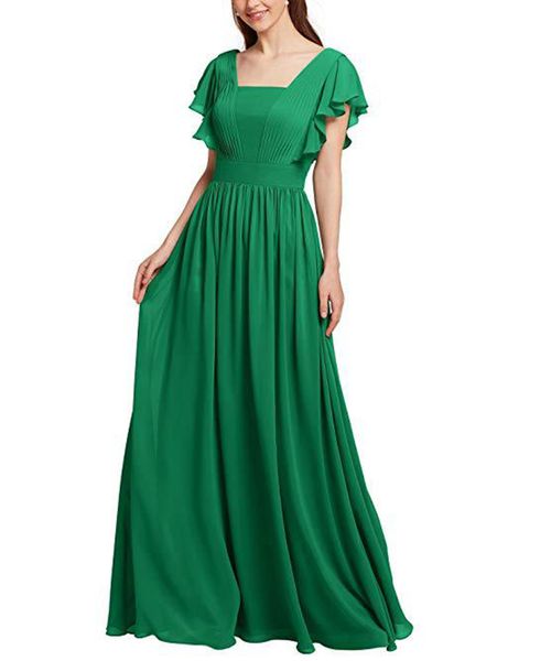 green chiffon square a-line bridesmaid dress short sleeves pleated ruffled floor length evening formal gown, White;pink
green chiffon square a-line bridesmaid dress short sleeves pleated ruffled floor length evening formal gown, White;pink