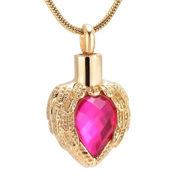 ijd8719 stainless steel cremation gold angel wings pink birthstone for ashes crystal pendant necklace heart shaped memorial jewelry, Silver
ijd8719 stainless steel cremation gold angel wings pink birthstone for ashes crystal pendant necklace heart shaped memorial jewelry, Silver
